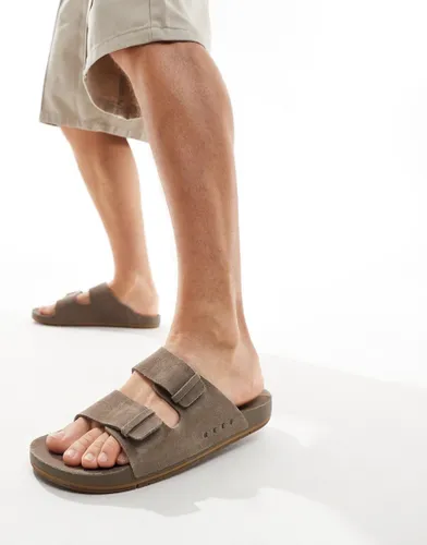 Reef Ojai two bar sandals in brown suede