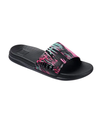 Reef Womens One Slide Palm Fronds - Multicolour Rubber/Plastic
