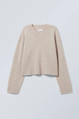 Reese V-neck Wool Sweater - Brown