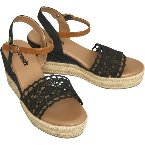 Refresh Womens 170701 Textile Combined Sandals Black