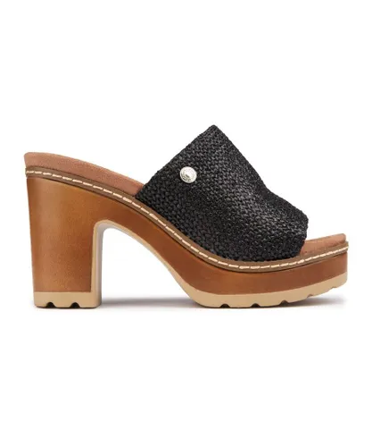 Refresh Womens Woven Platform Sandals - Black