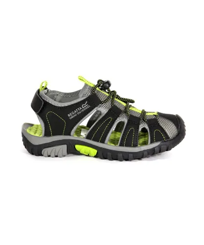 Regatta Boys Childrens/Kids Westshore Sandals (Black/Lime Green)