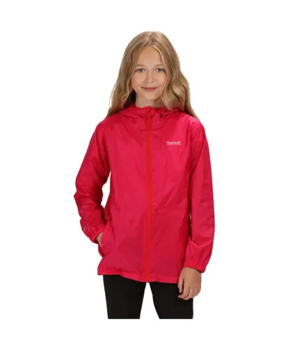 Regatta Boys & Girls Pack It III Waterproof Packable Jacket - Pink Polyamide