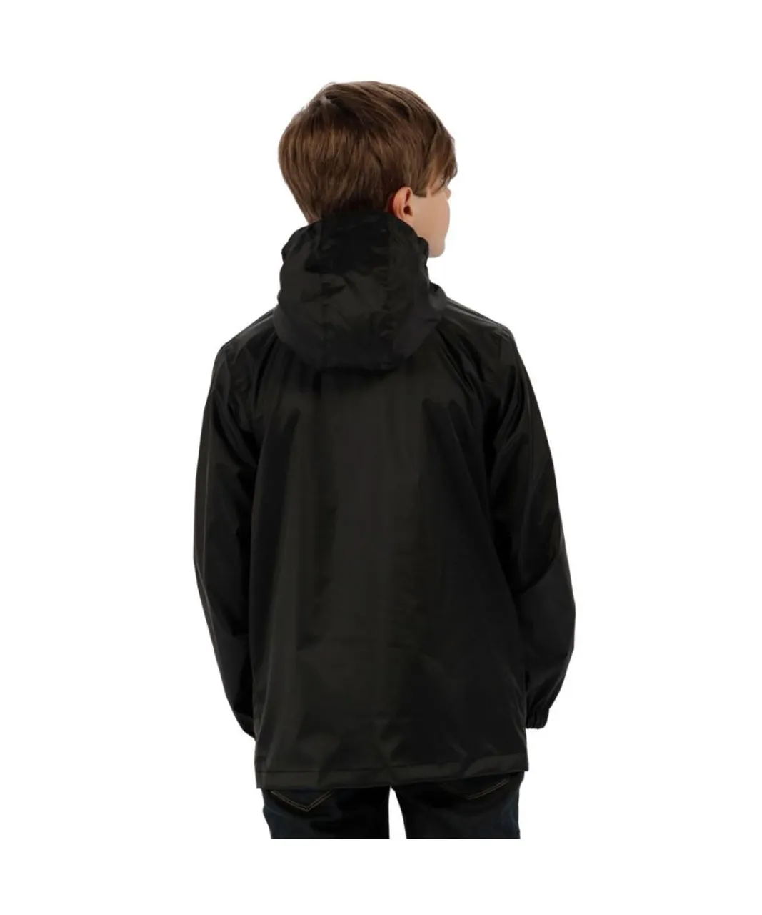 Regatta Boys & Girls Pack-It Packable Waterproof Breathable Jacket - Black Polyamide