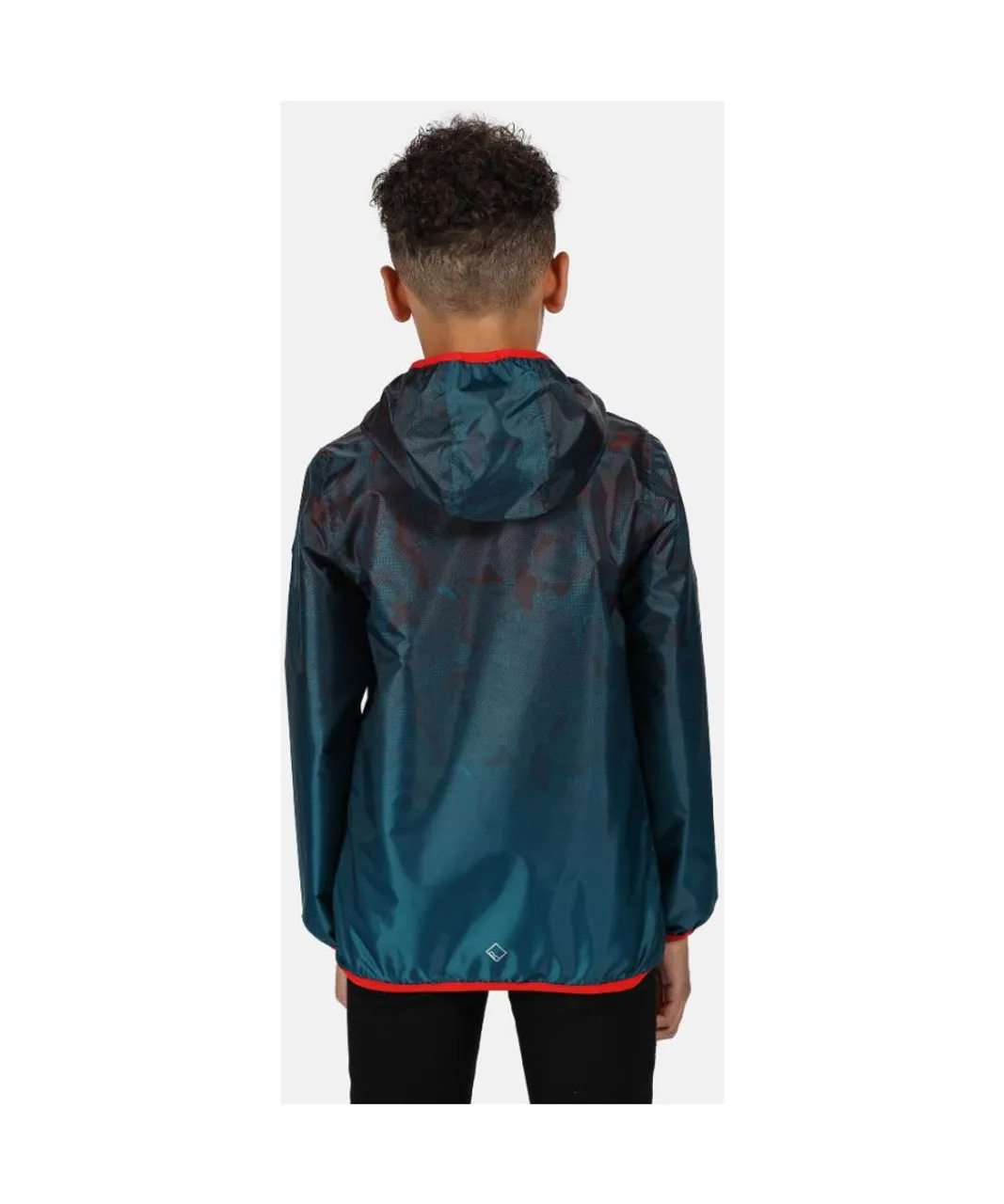 Regatta Boys & Girls Printed Lever Waterproof Breathable Jacket - Navy