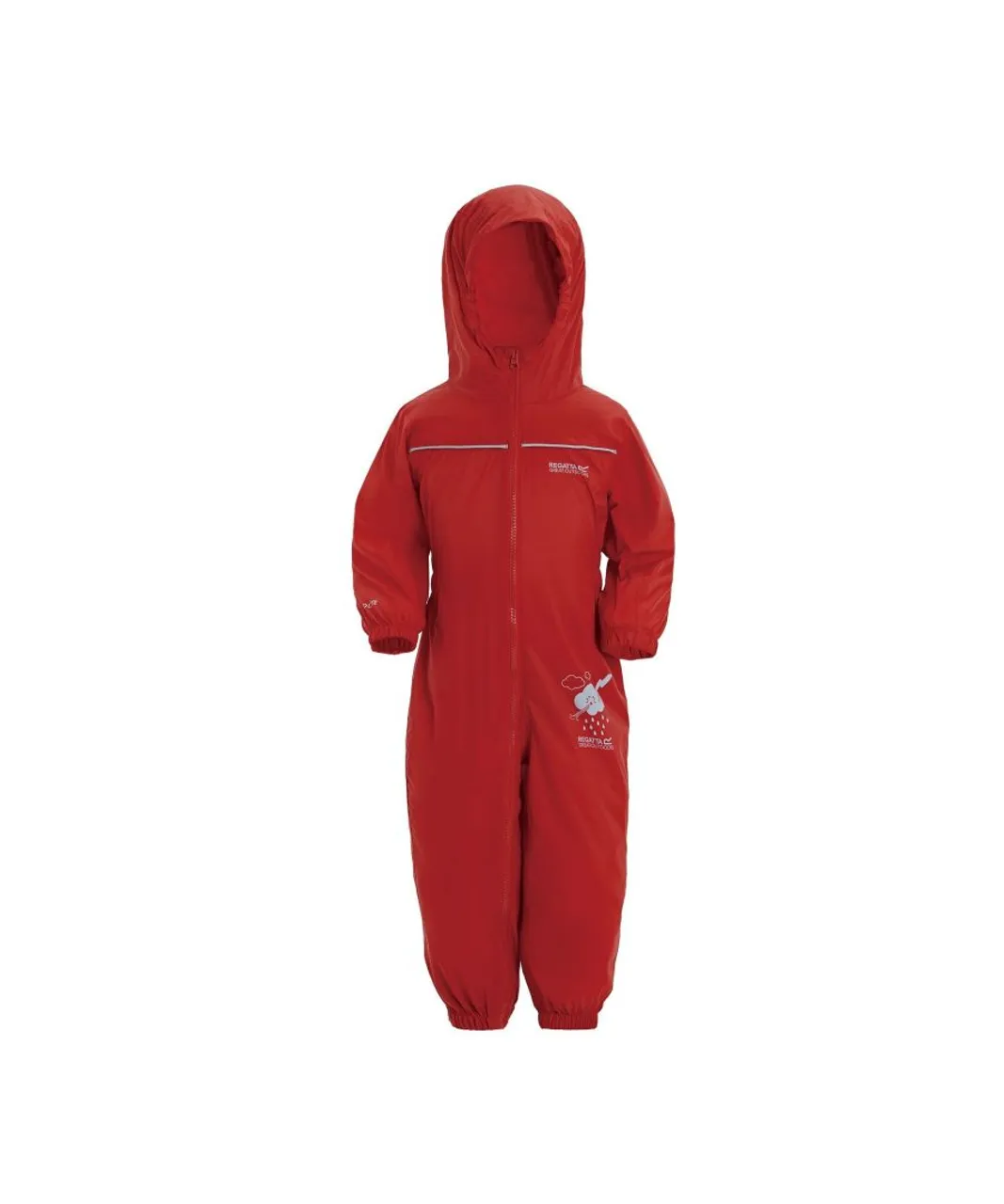 Regatta Boys Great Outdoors Childrens Toddlers Puddle IV Waterproof Rainsuit - Red