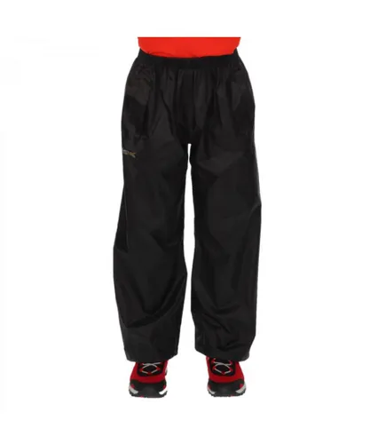 Regatta Boys Kids Stormbreak Lightweight and Waterproof Trousers - Black