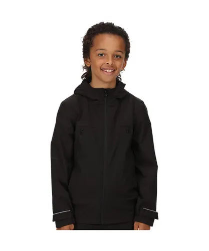 Regatta Boys Pulton Waterproof Breathable Jacket - Black