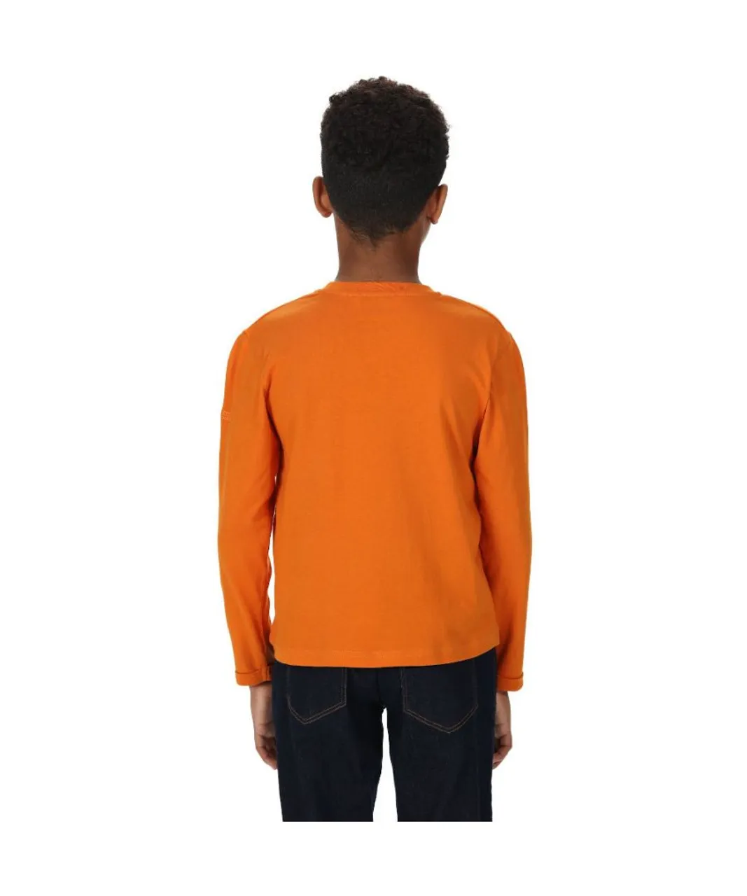Regatta Boys Wenbie III Cotton Long Sleeve T Shirt - Orange