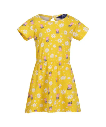 Regatta Childrens Unisex Baby Girls Peppa Pig Flower Casual Dress (Maize Yellow) - Multicolour Cotton