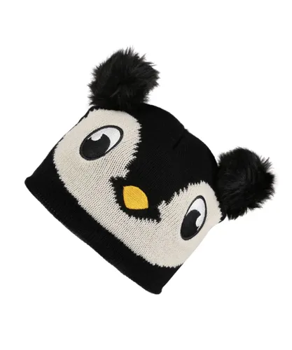 Regatta Childrens Unisex Childrens/Kids Animally III Knitted Penguin Beanie (Black)