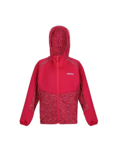 Regatta Childrens Unisex Childrens/Kids Dissolver VI Marl Fleece Full Zip Hoodie (Pink Potion/Berry Pink) - Multicolour