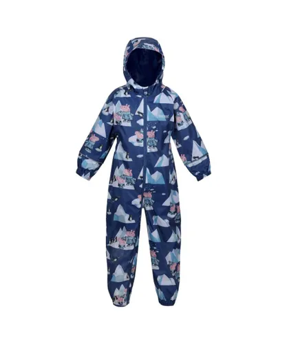 Regatta Childrens Unisex Childrens/Kids Pobble Peppa Pig Puddle Suit (Space Blue)