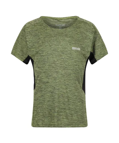 Regatta Childrens Unisex Childrens/Kids Takson III Marl T-Shirt (Bright Kiwi/Black Marl) - Green