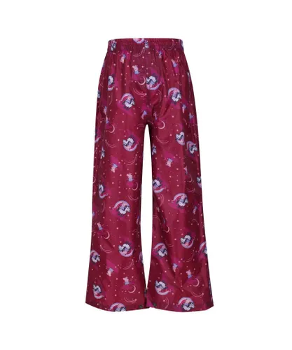 Regatta Childrens Unisex Childrens/Kids Wonder Peppa Pig Waterproof Over Trousers (Raspberry Radiance) - Multicolour