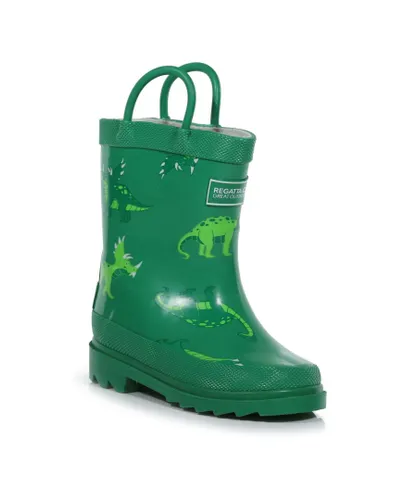 Regatta Childrens Unisex Great Outdoors Childrens/Kids Minnow Patterned Wellington Boots (Jellybean Green) Rubber