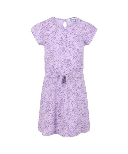 Regatta Girls Childrens/Kids Catrinel Animal Print Casual Dress (Pastel Lilac) Cotton