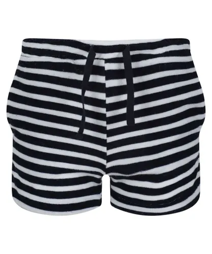 Regatta Girls Childrens/Kids Dayana Towelling Stripe Casual Shorts (Navy/White)