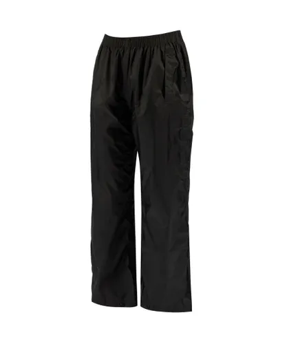 Regatta Girls Childrens/Kids Packaway Rain Trousers (Black)