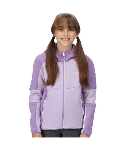 Regatta Girls Dissolver V Marl Knit Hooded Fleece Jacket - Purple