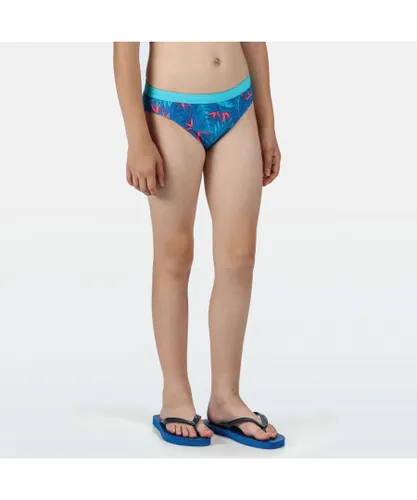 Regatta Girls Hosanna UV Protect Swim Bikini Brief Bottoms - Blue Polyamide