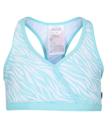 Regatta Girls Hosanna Zebra Print Bikini Top (Aruba Blue)