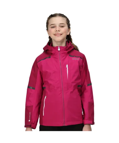 Regatta Girls Hydrate Vi 3 In 1 Waterproof Breathable Coat - Pink
