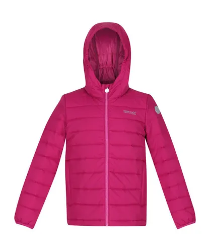 Regatta Girls Kids Junior Jacket Padded Water Repellent Helfa Zip Fastening pink