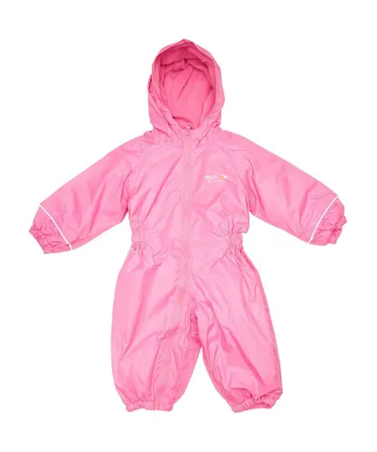 Regatta Girls Splosh Waterproof All In One Rainsuit - Pink