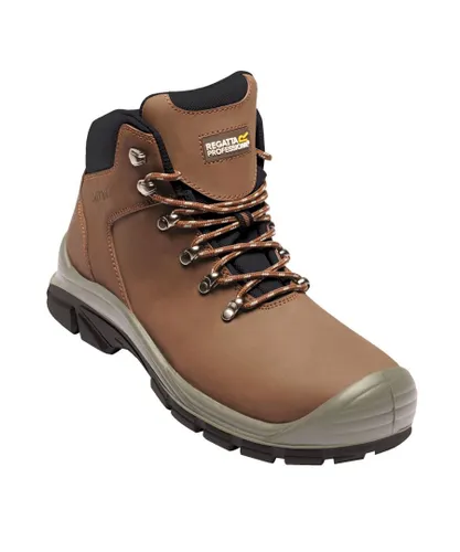 Regatta Hardwear Mens Peakdale S3 Safety Hikers (Peat) - Brown Leather
