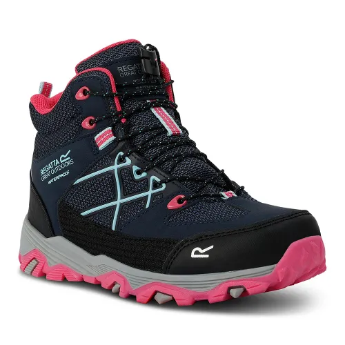 Regatta Kids Samaris III Waterproof Hiking Boots (Navy / Pink Potion)