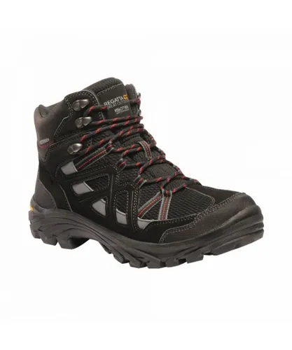 Regatta Mens Burrell II Hiking Boots (Jet Black/Granite Grey)