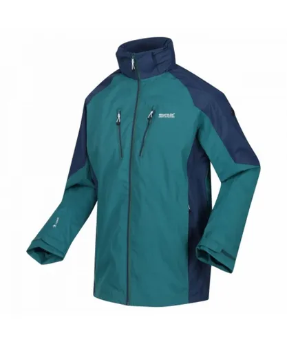 Regatta Mens Calderdale IV Waterproof Softshell Hooded Walking Jacket (Pacific Green/Admiral Blue) - Multicolour