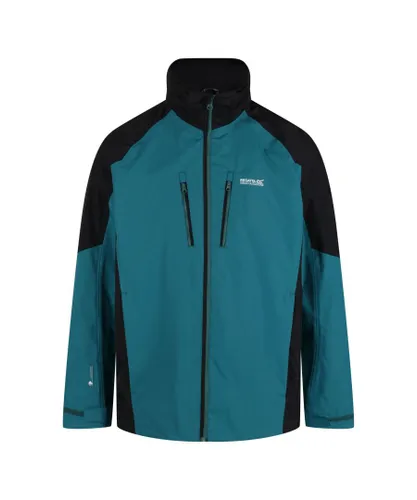 Regatta Mens Calderdale IV Waterproof Softshell Hooded Walking Jacket (Pacific Green/Black) - Multicolour