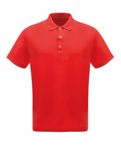 Regatta Mens Classic 65/35 Polycotton Wicking Quick Dry Polo Shirt - Red