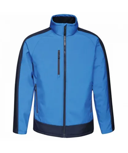 Regatta Mens Contrast 3 Layer Softshell Full Zip Jacket - Blue