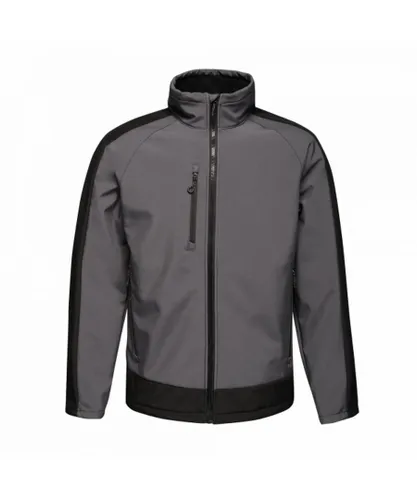 Regatta Mens Contrast 3 Layer Softshell Full Zip Jacket - Grey