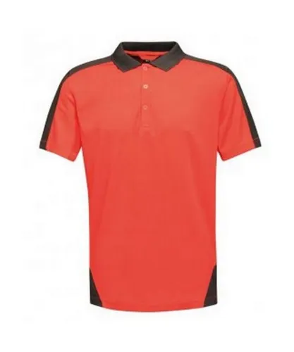 Regatta Mens Contrast Coolweave Pique Polo Shirt (Classic Red/Black)