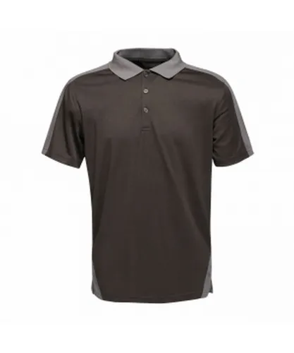 Regatta Mens Contrast Coolweave Polo Shirt (Black/Seal Grey)