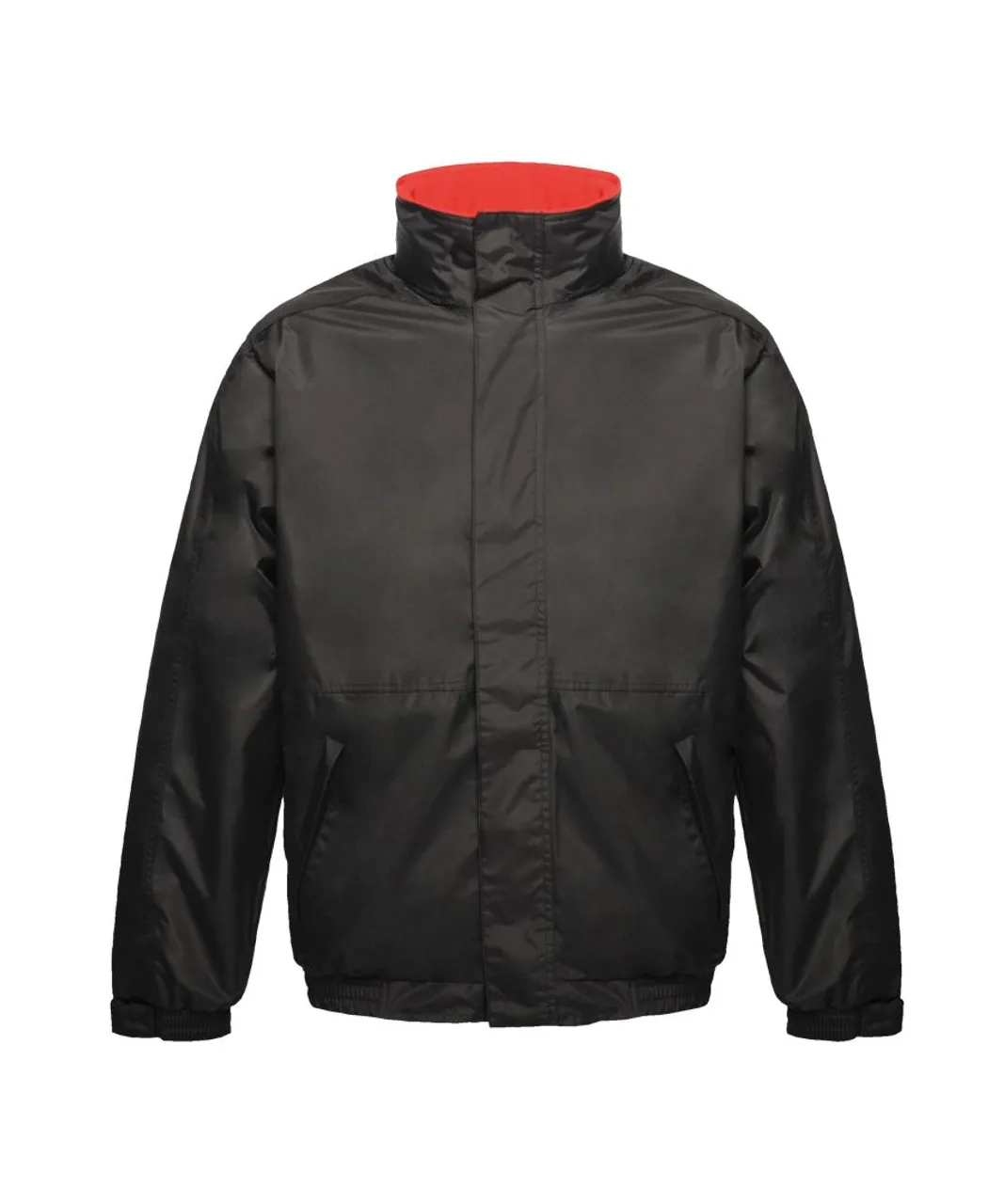 Regatta Mens Dover Waterproof Windproof Jacket (Black/Red) - Black/White