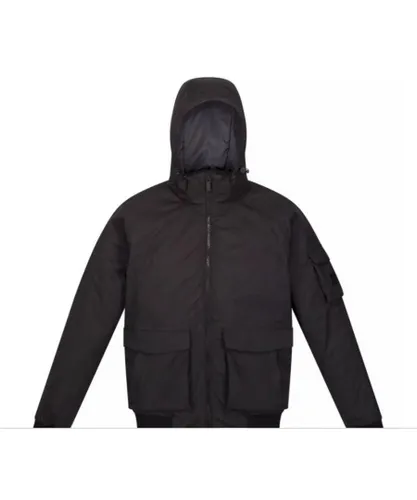 Regatta Mens Faizan Hooded Waterproof Jacket (Black)