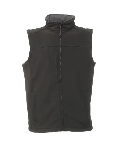 Regatta Mens Flux Softshell Bodywarmer / Sleeveless Jacket (Water Repellent & Wind Resistant) (Black/Seal Grey)