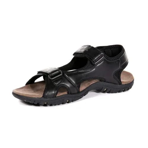 Regatta Mens Haris PU Leather Sandals - Black