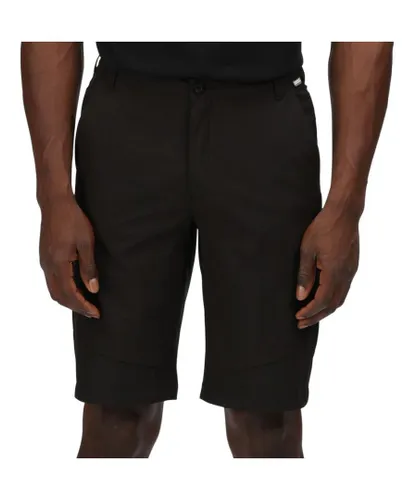 Regatta Mens Highton Active Stretch Durable Long Shorts - Black Polyamide