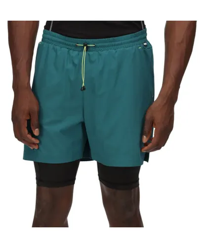Regatta Mens Hilston Active Stretch Athletic Shorts - Green