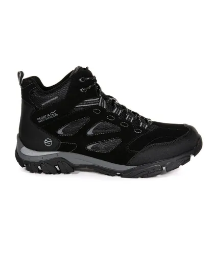 Regatta Mens Holcombe IEP Mid Hiking Boots (Black/Granite)