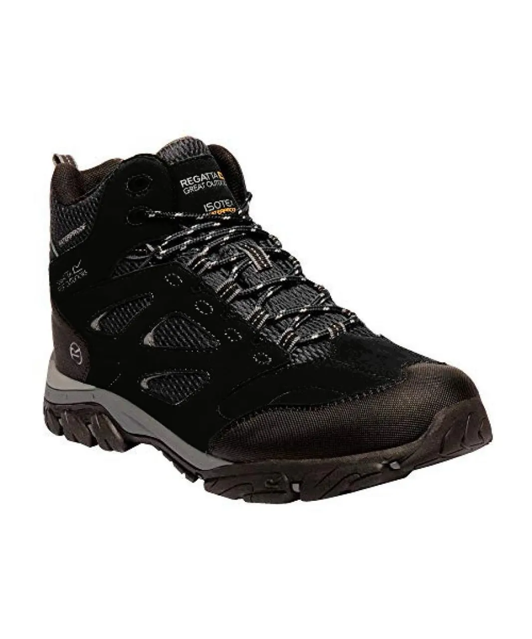 Regatta Mens Holcombe IEP Mid Hiking Boots (Black/Granite)