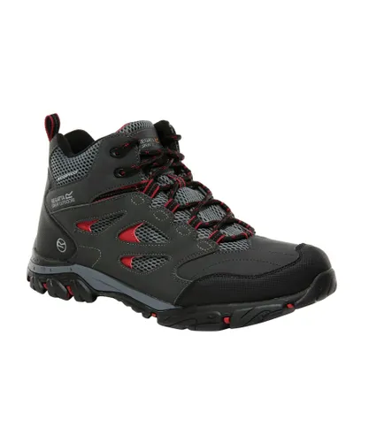 Regatta Mens Holcombe IEP Mid Hiking Boots (Traffic Black/Rio Red) - Multicolour