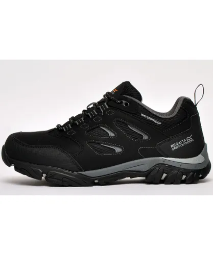 Regatta Mens Holocombe IEP Low Isotex Waterproof Fabric Walking Shoes - Black Rubber