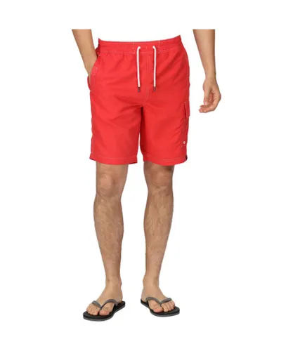 Regatta Mens Hotham IV Quick Drying Swimming Board Shorts - Red